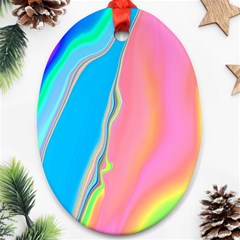 Aurora Color Rainbow Space Blue Sky Purple Yellow Green Pink Ornament (oval) by Mariart