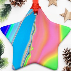 Aurora Color Rainbow Space Blue Sky Purple Yellow Green Pink Ornament (star)