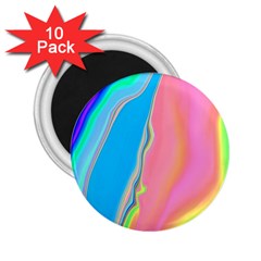 Aurora Color Rainbow Space Blue Sky Purple Yellow Green Pink 2 25  Magnets (10 Pack) 