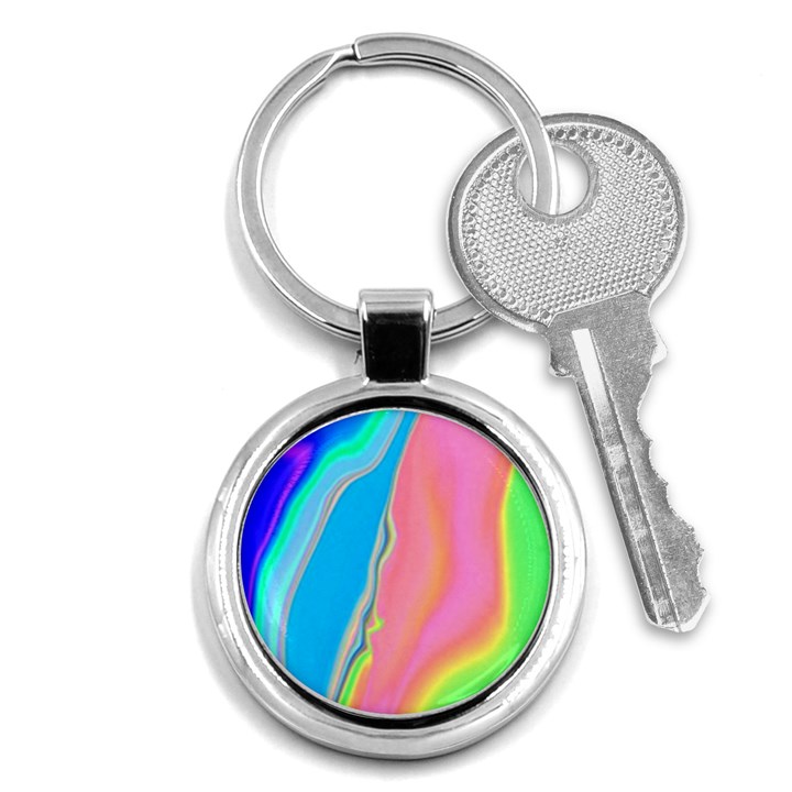 Aurora Color Rainbow Space Blue Sky Purple Yellow Green Pink Key Chains (Round) 