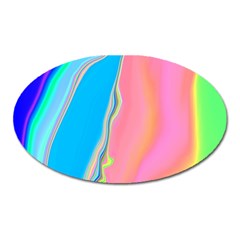 Aurora Color Rainbow Space Blue Sky Purple Yellow Green Pink Oval Magnet