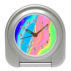 Aurora Color Rainbow Space Blue Sky Purple Yellow Green Pink Travel Alarm Clocks by Mariart