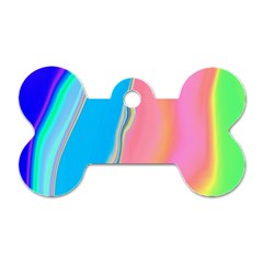 Aurora Color Rainbow Space Blue Sky Purple Yellow Green Pink Dog Tag Bone (two Sides) by Mariart