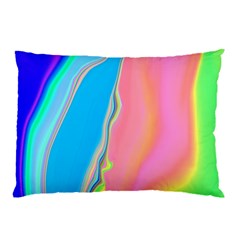 Aurora Color Rainbow Space Blue Sky Purple Yellow Green Pink Pillow Case by Mariart