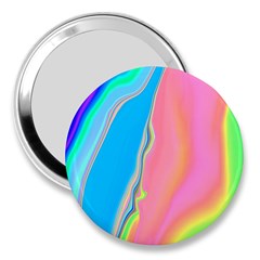 Aurora Color Rainbow Space Blue Sky Purple Yellow Green Pink 3  Handbag Mirrors by Mariart