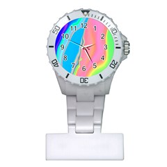 Aurora Color Rainbow Space Blue Sky Purple Yellow Green Pink Plastic Nurses Watch by Mariart