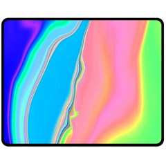 Aurora Color Rainbow Space Blue Sky Purple Yellow Green Pink Double Sided Fleece Blanket (medium) 