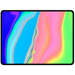 Aurora Color Rainbow Space Blue Sky Purple Yellow Green Pink Double Sided Fleece Blanket (large)  by Mariart