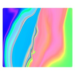 Aurora Color Rainbow Space Blue Sky Purple Yellow Green Pink Double Sided Flano Blanket (small) 