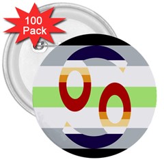 Cance Gender 3  Buttons (100 Pack) 