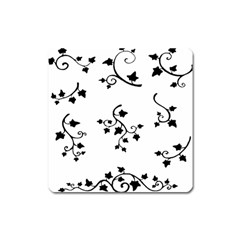 Black Leaf Tatto Square Magnet by Mariart