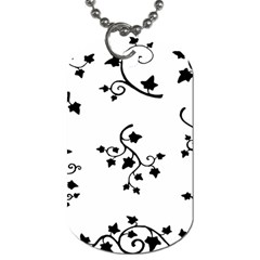 Black Leaf Tatto Dog Tag (one Side) by Mariart