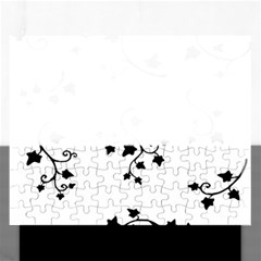 Black Leaf Tatto Rectangular Jigsaw Puzzl by Mariart