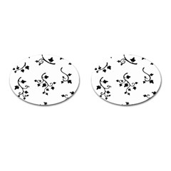 Black Leaf Tatto Cufflinks (oval) by Mariart