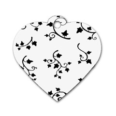 Black Leaf Tatto Dog Tag Heart (one Side) by Mariart