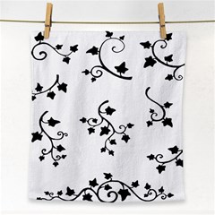 Black Leaf Tatto Face Towel by Mariart