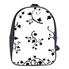 Black Leaf Tatto School Bags(large)  by Mariart