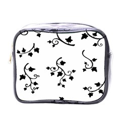 Black Leaf Tatto Mini Toiletries Bags by Mariart