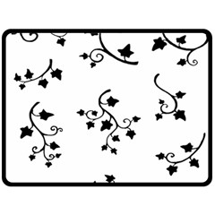 Black Leaf Tatto Fleece Blanket (large)  by Mariart