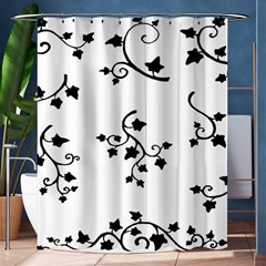 Black Leaf Tatto Shower Curtain 60  X 72  (medium)  by Mariart