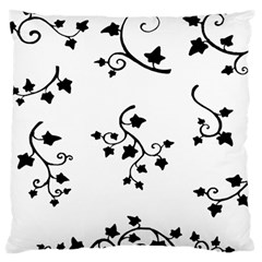 Black Leaf Tatto Large Cushion Case (two Sides) by Mariart