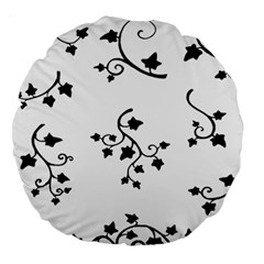 Black Leaf Tatto Large 18  Premium Round Cushions