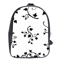 Black Leaf Tatto School Bags (xl)  by Mariart