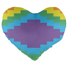 Carmigender Flags Rainbow Large 19  Premium Heart Shape Cushions by Mariart