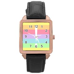 Condigender Flags Rose Gold Leather Watch  by Mariart