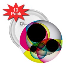 Apollonius Color Multi Circle Polkadot 2 25  Buttons (10 Pack)  by Mariart