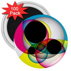 Apollonius Color Multi Circle Polkadot 3  Magnets (100 Pack) by Mariart