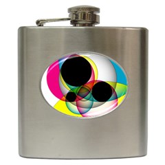 Apollonius Color Multi Circle Polkadot Hip Flask (6 Oz) by Mariart