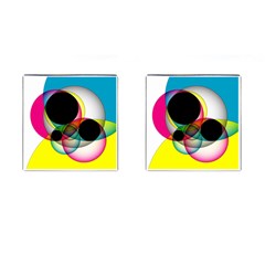 Apollonius Color Multi Circle Polkadot Cufflinks (square) by Mariart