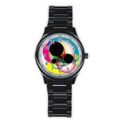 Apollonius Color Multi Circle Polkadot Stainless Steel Round Watch by Mariart