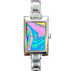 Aurora Color Rainbow Space Blue Sky Purple Yellow Green Pink Red Rectangle Italian Charm Watch by Mariart