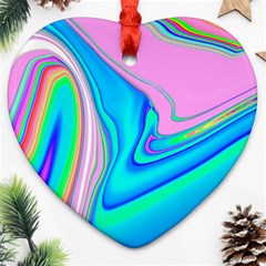 Aurora Color Rainbow Space Blue Sky Purple Yellow Green Pink Red Ornament (heart)