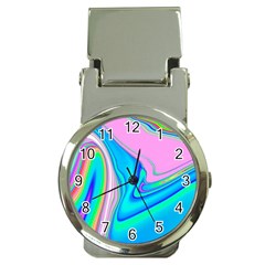 Aurora Color Rainbow Space Blue Sky Purple Yellow Green Pink Red Money Clip Watches by Mariart