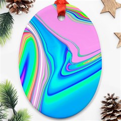 Aurora Color Rainbow Space Blue Sky Purple Yellow Green Pink Red Oval Ornament (two Sides) by Mariart