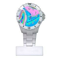 Aurora Color Rainbow Space Blue Sky Purple Yellow Green Pink Red Plastic Nurses Watch by Mariart