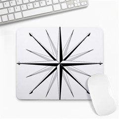 Compase Star Rose Black White Large Mousepads by Mariart