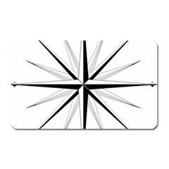 Compase Star Rose Black White Magnet (rectangular) by Mariart