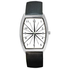 Compase Star Rose Black White Barrel Style Metal Watch by Mariart