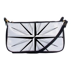 Compase Star Rose Black White Shoulder Clutch Bags by Mariart