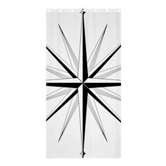 Compase Star Rose Black White Shower Curtain 36  X 72  (stall)  by Mariart