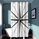 Compase Star Rose Black White Shower Curtain 36  x 72  (Stall)  Curtain(36 X72 ) - 33.26 x66.24  Curtain(36 X72 )