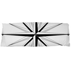 Compase Star Rose Black White Body Pillow Case Dakimakura (two Sides)