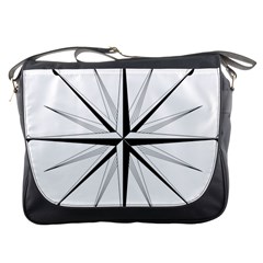 Compase Star Rose Black White Messenger Bags by Mariart