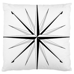 Compase Star Rose Black White Large Cushion Case (one Side) by Mariart