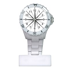 Compase Star Rose Black White Plastic Nurses Watch by Mariart