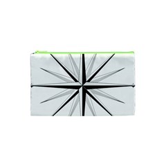 Compase Star Rose Black White Cosmetic Bag (xs) by Mariart